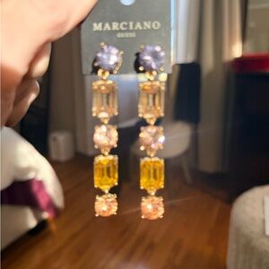 Marciano Guess Gold and Yellow Statement Earrings